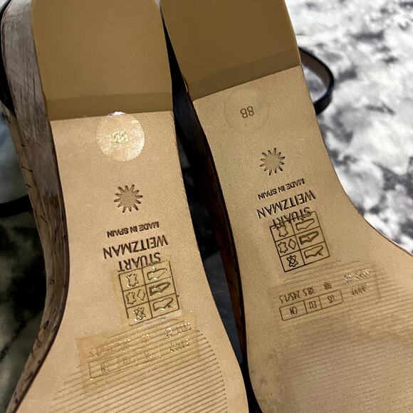 Stuart Weitzman Nudistcurve 50 Cork Ankle Strap Sz 8B - Picture 7 of 7
